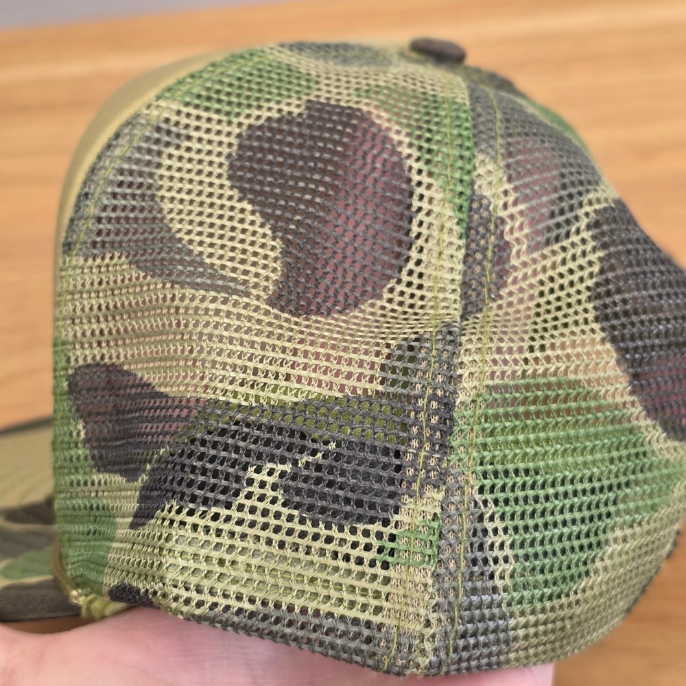 Nissin Cap Vintage Trucker Hat Duck Camo Tan Mesh Snapback Rope Detail Mens OSFA - Picture 6 of 10